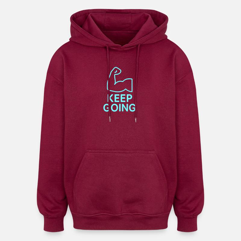 Durchhaltearm Keep Going - Oversized Unisex Hoodie - burgundy