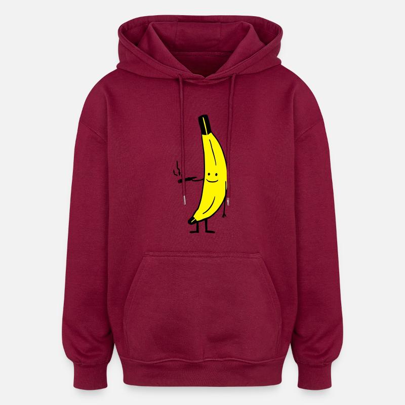 Weed Smoking Banana - Sweat à capuche oversize unisexe - bordeaux