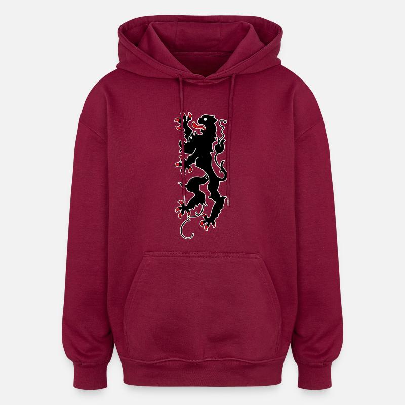 Chemnitz Lion - Chemnitz - Sweat à capuche oversize unisexe - bordeaux