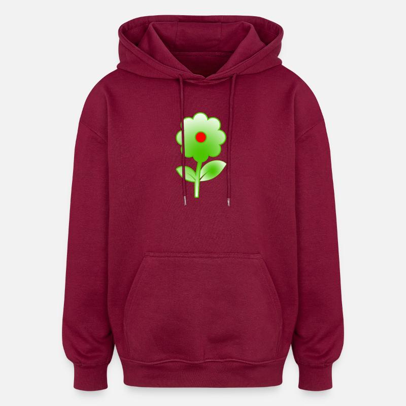 Blumen - Oversized Unisex Hoodie - Burgunderrot