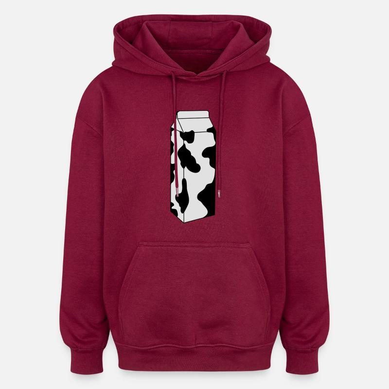 Lait - Sweat à capuche oversize unisexe - bordeaux