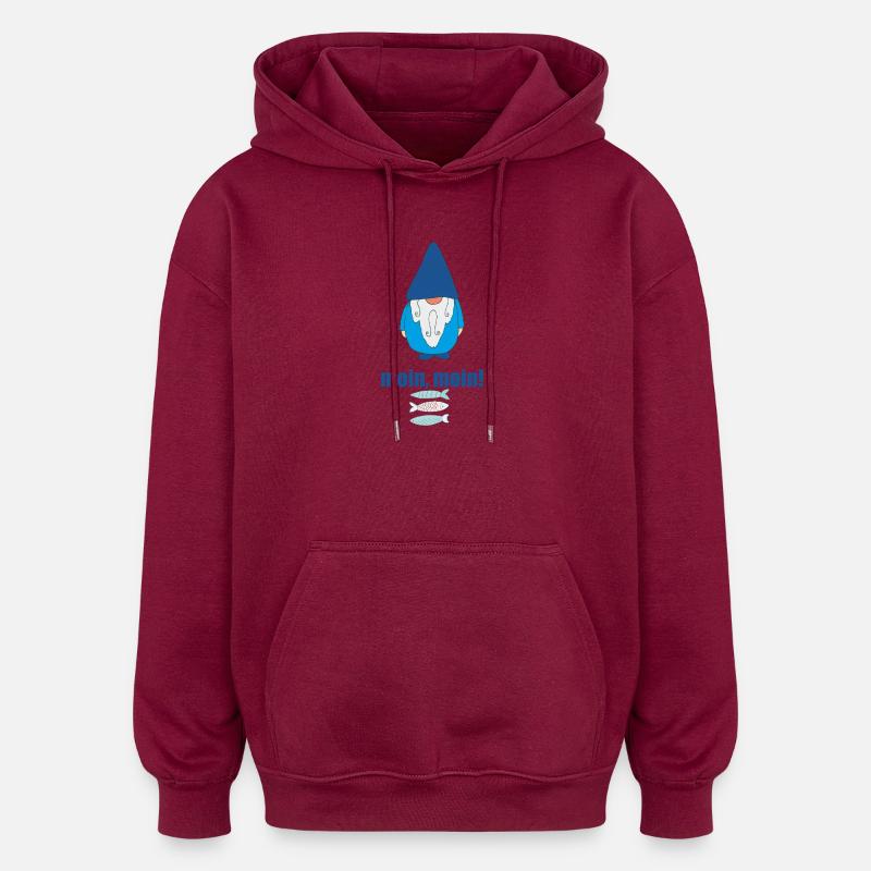 gartenzwerg moin - Oversized Unisex Hoodie - Burgunderrot