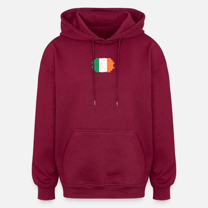 Irland - Oversized Unisex Hoodie - Burgunderrot