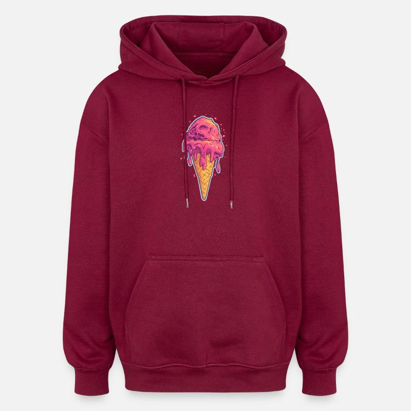 Crème glacée Crème glacée - Sweat à capuche oversize unisexe - bordeaux