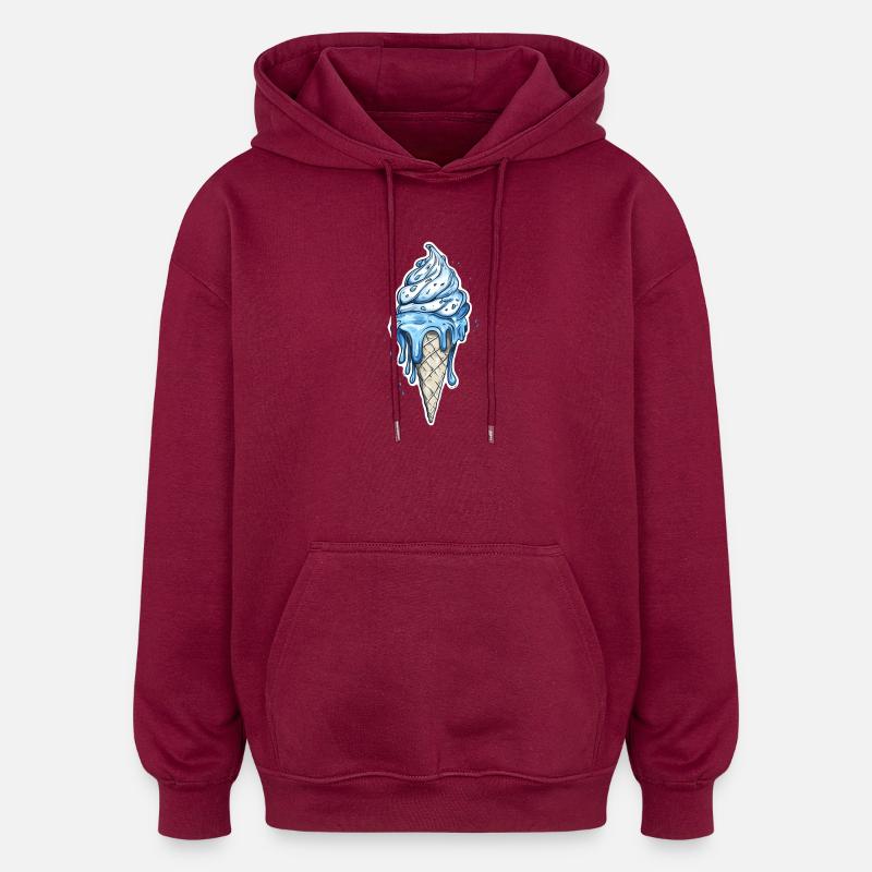 Eiscreme Eis - Oversized Unisex Hoodie - burgundy