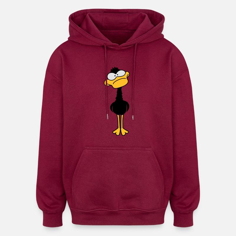 Funny Duck - Sweat à capuche oversize unisexe - bordeaux