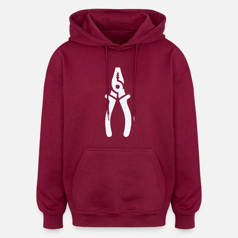 Tool pliers - Oversized Unisex Hoodie - burgundy