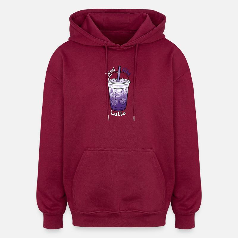 Latte Ube glacé - Sweat à capuche oversize unisexe - bordeaux
