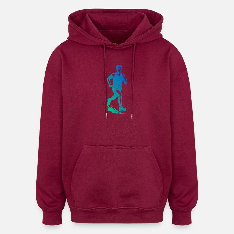 Conception de course pleine de caractère - Sweat à capuche oversize unisexe - bordeaux