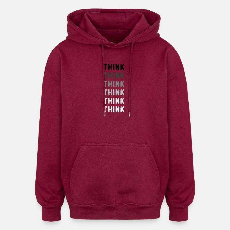 T-shirt d'art visuel Pensées - Sweat à capuche oversize unisexe - bordeaux