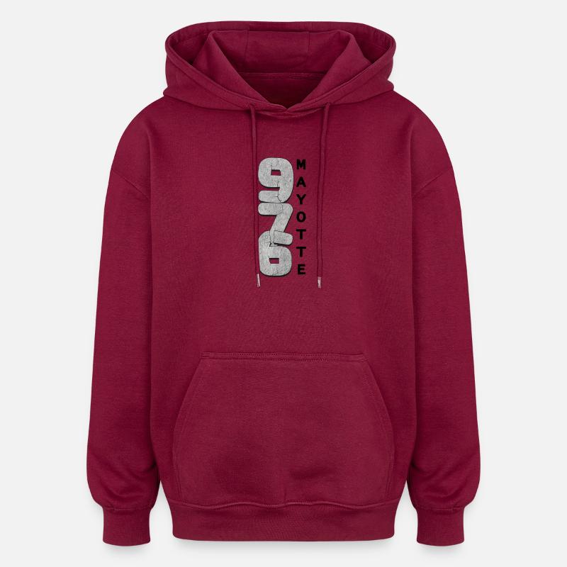 T SHIRT 976 MAYOTTE - Sweat à capuche oversize unisexe - bordeaux