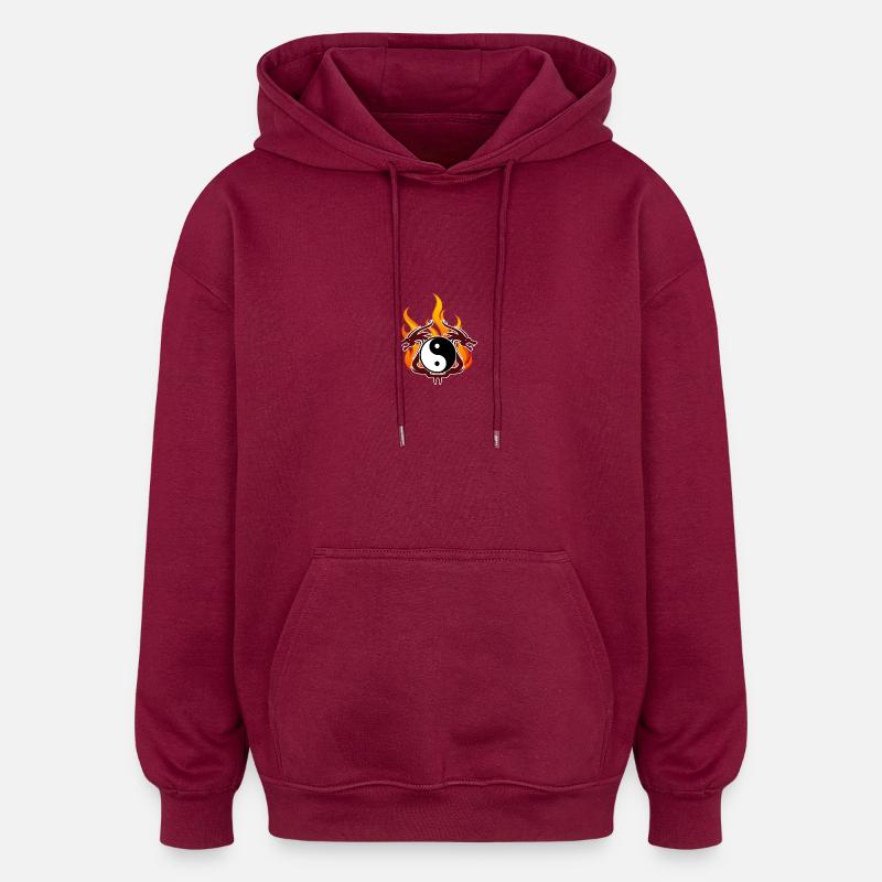 Drachen - Oversized Unisex Hoodie - Burgunderrot