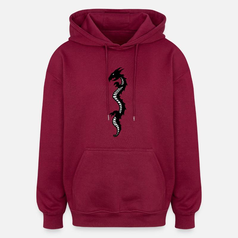 drache - Oversized Unisex Hoodie - Burgunderrot