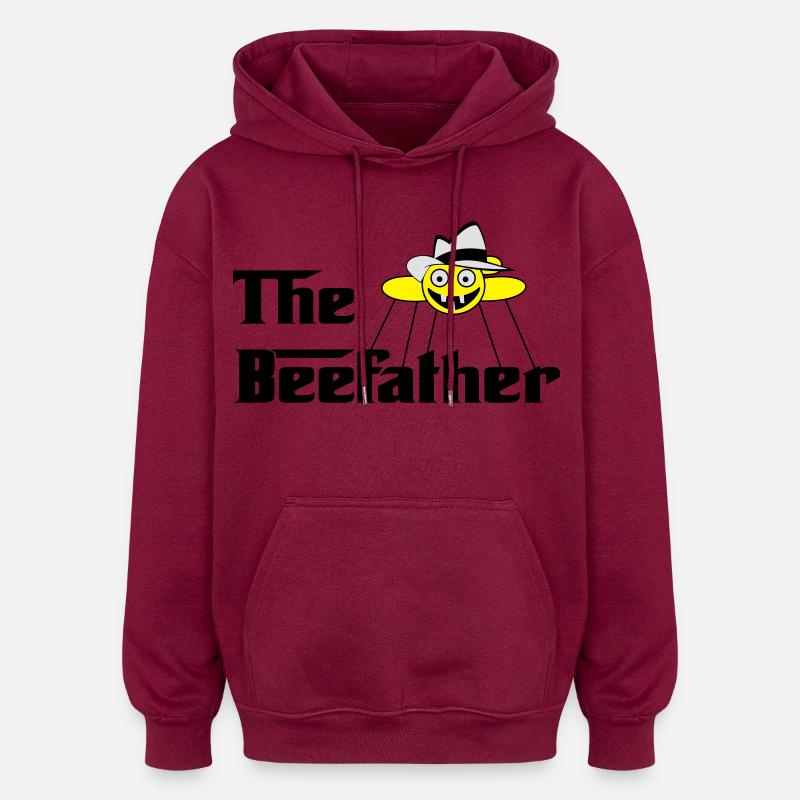 Le BeeFather - Sweat à capuche oversize unisexe - bordeaux