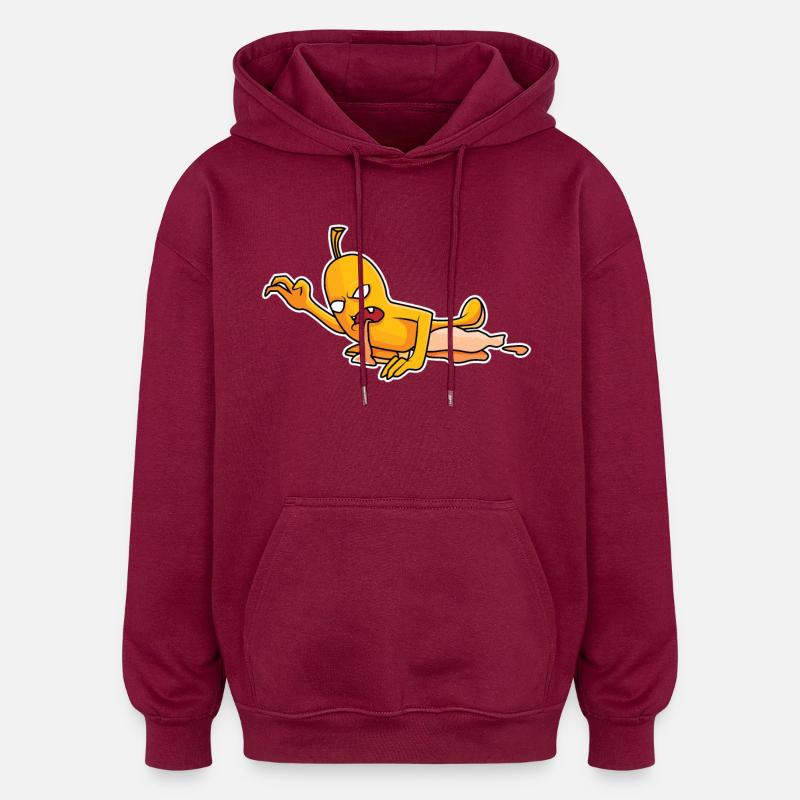 Zombie Banana - Conception - Sweat à capuche oversize unisexe - bordeaux