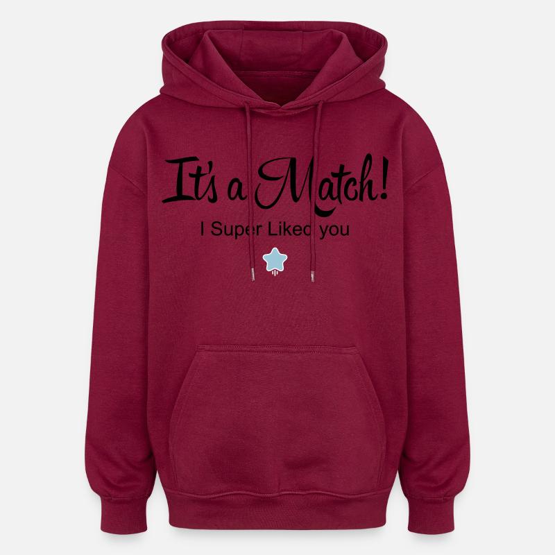 Es ist ein Match! - Oversized Unisex Hoodie - Burgunderrot