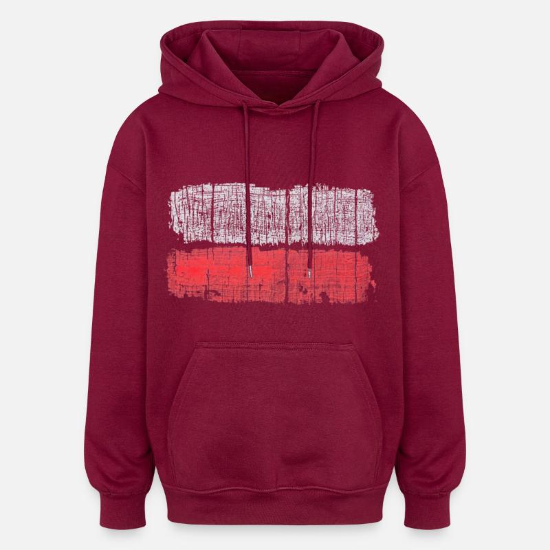 Fernwanderwege - Oversized Unisex Hoodie - Burgunderrot