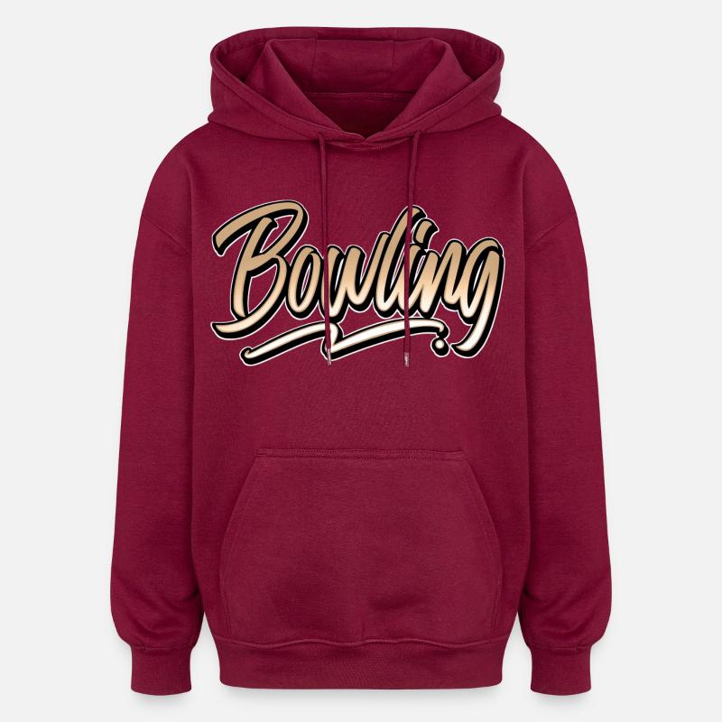 Bowling - Sweat à capuche oversize unisexe - bordeaux