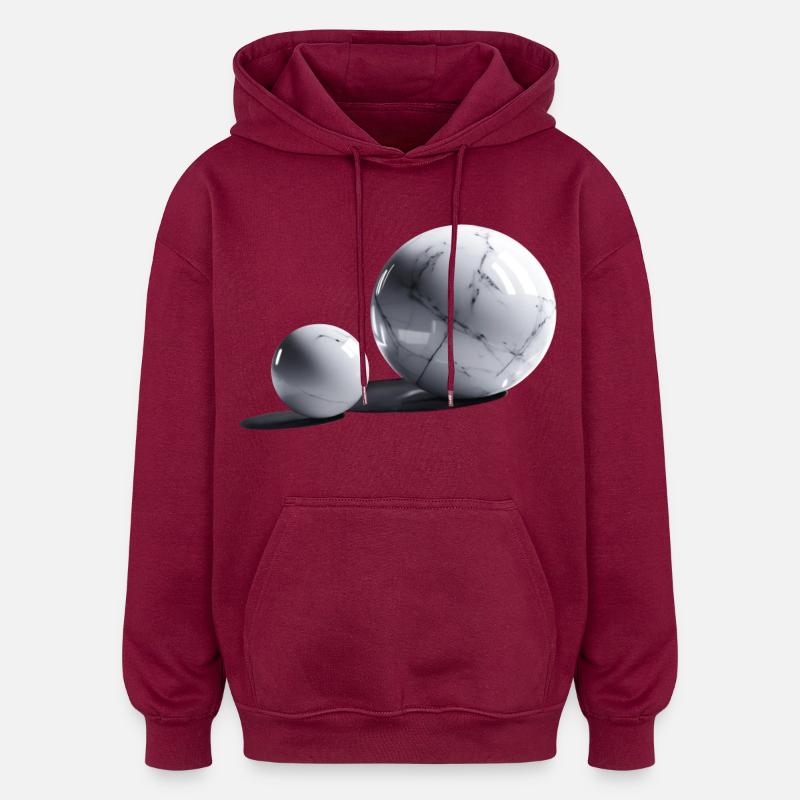 Boule de marbre/Sphère - Sweat à capuche oversize unisexe - bordeaux