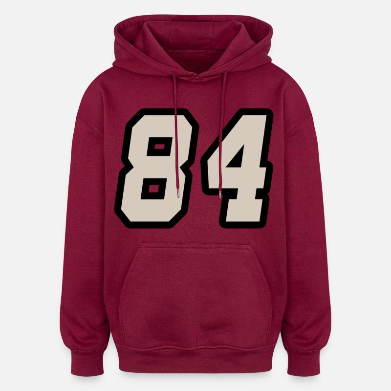 Nummer vierundachtzig 84 - Oversized Unisex Hoodie - Burgunderrot