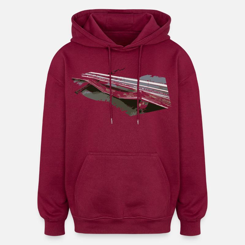 Bridge collapse - Oversized Unisex Hoodie - burgundy
