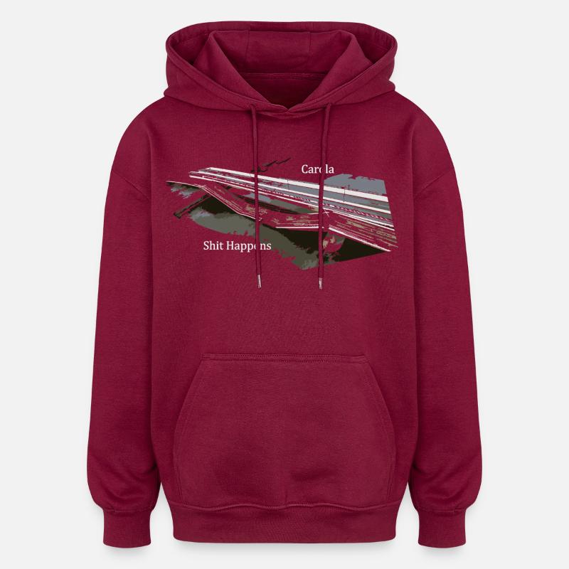 Effondrement du pont Carola - Sweat à capuche oversize unisexe - bordeaux