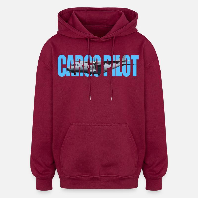 Pilote cargo CN-235 - Sweat à capuche oversize unisexe - bordeaux