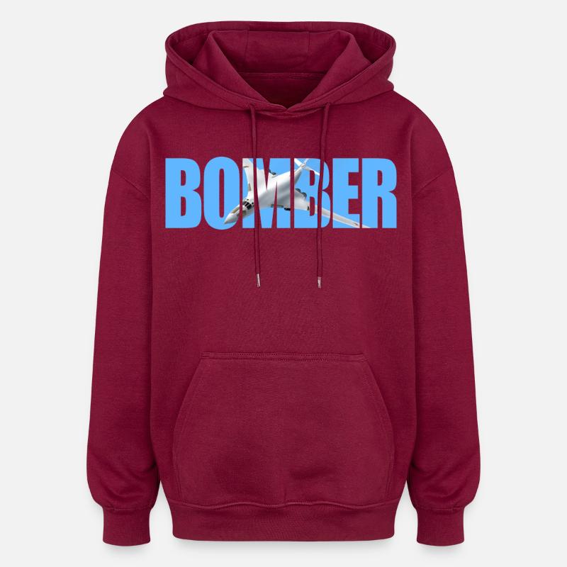 Blouson aviateur Tu-160 - Sweat à capuche oversize unisexe - bordeaux