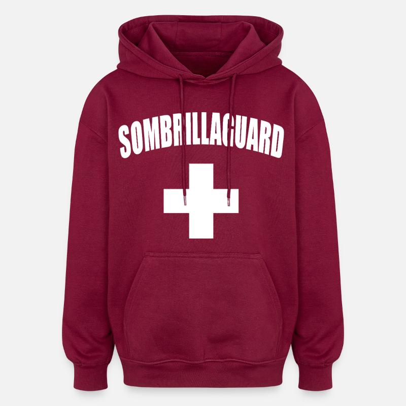 Wachschirm, Rettungsschwimmer - Oversized Unisex Hoodie - Burgunderrot