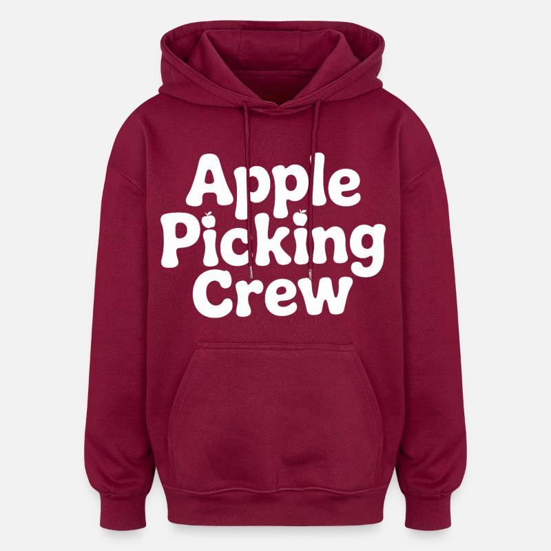 Fall Apple Picking Team - Oversized Unisex Hoodie - burgundy
