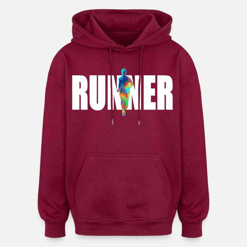 Coureur - Sweat à capuche oversize unisexe - bordeaux