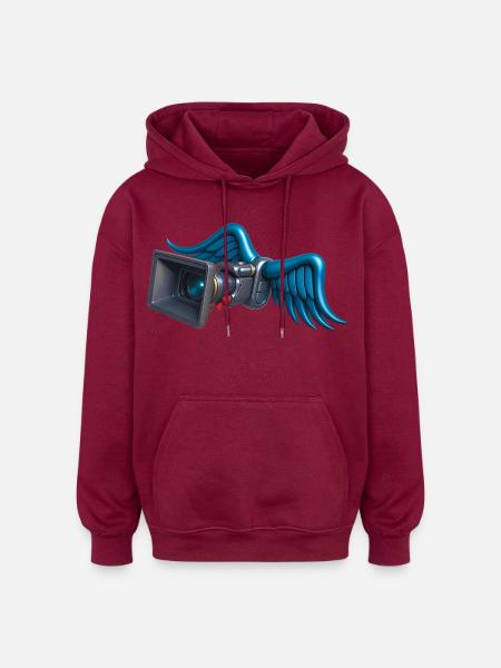 ANGELIC CAM - sound & vision - Oversized Unisex Hoodie - burgundy