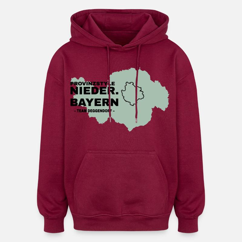 Basse-Bavière | DEGGENDORF - Sweat à capuche oversize unisexe - bordeaux
