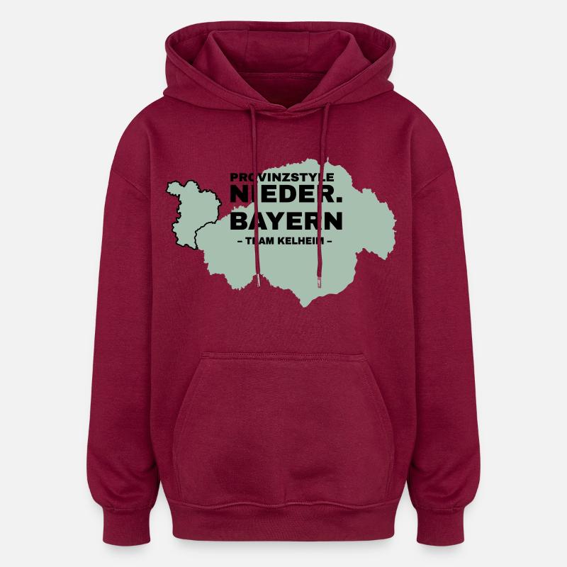 Basse-Bavière | KELHEIM - Sweat à capuche oversize unisexe - bordeaux