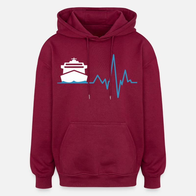 Battement de cœur de croisière - Sweat à capuche oversize unisexe - bordeaux