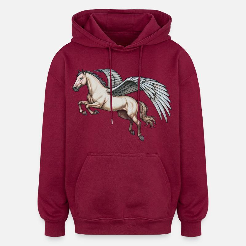 PEGASUS - dyr - Oversized unisex-hettegenser - burgunderrød