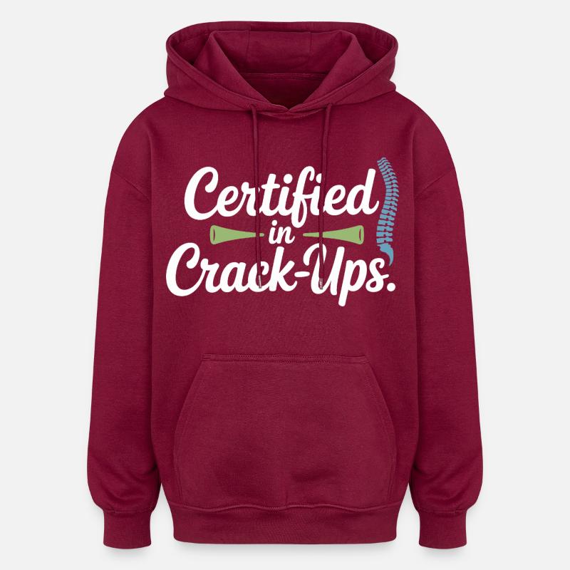 Lizenzierte DC Klinische Wirbelwirbelintegrität - Oversized Unisex Hoodie - Burgunderrot