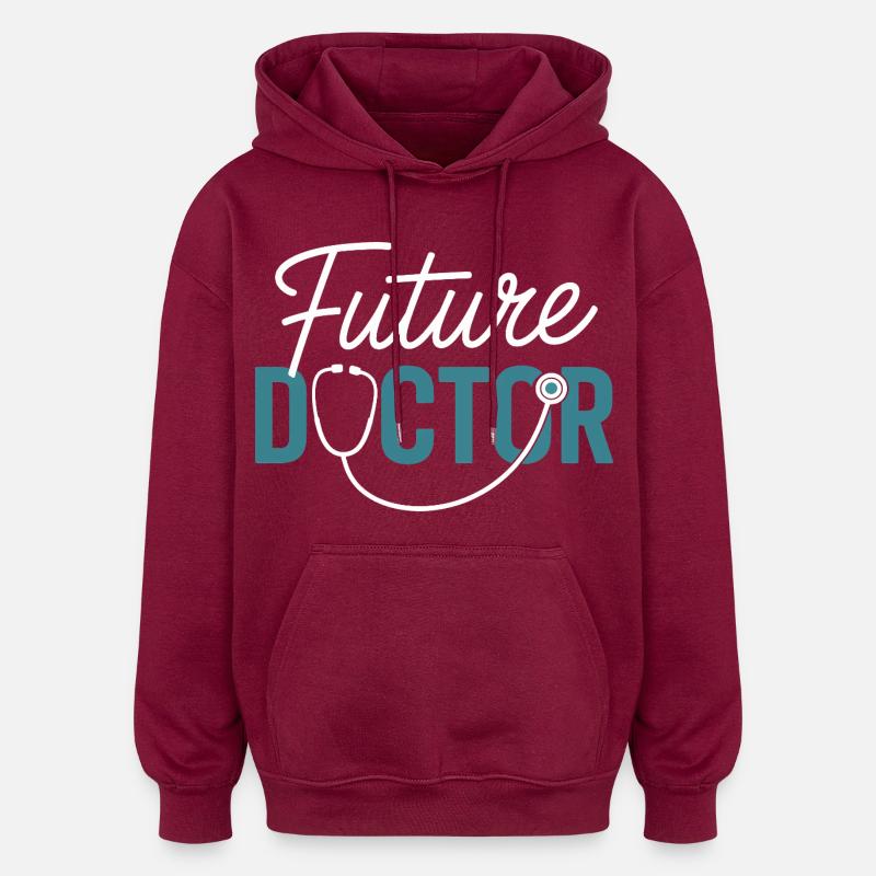 Zukunftsarzt Stethoskop-Design - Oversized Unisex Hoodie - Burgunderrot