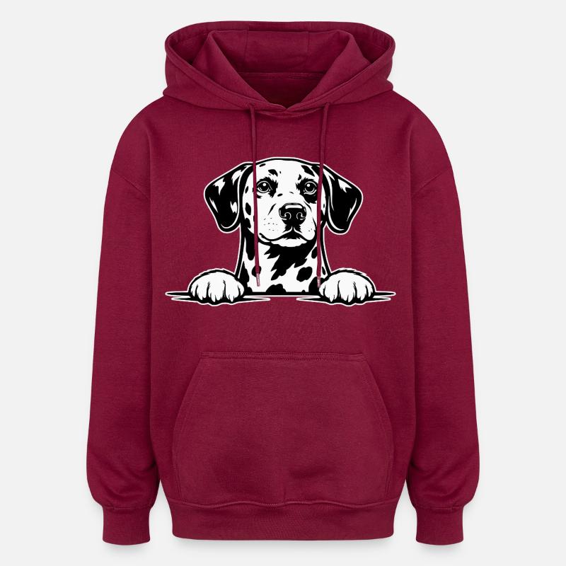 Dalmatiner mit Pfoten - Oversized Unisex Hoodie - Burgunderrot