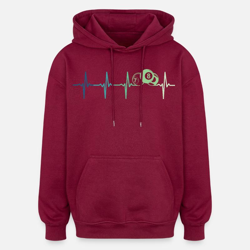 Billard boule de billard  - Sweat à capuche oversize unisexe - bordeaux