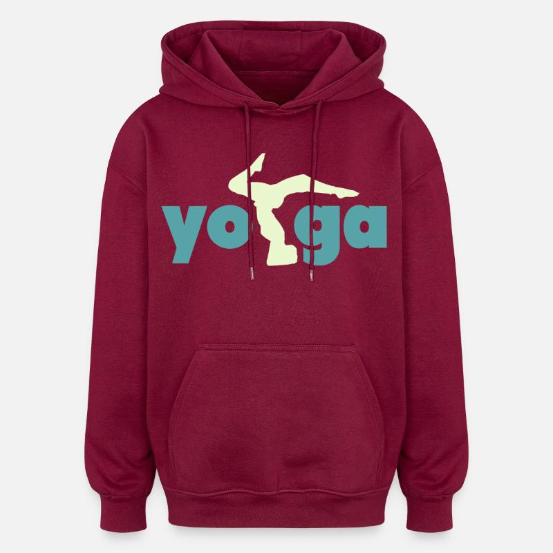 Yoga - Sweat à capuche oversize unisexe - bordeaux