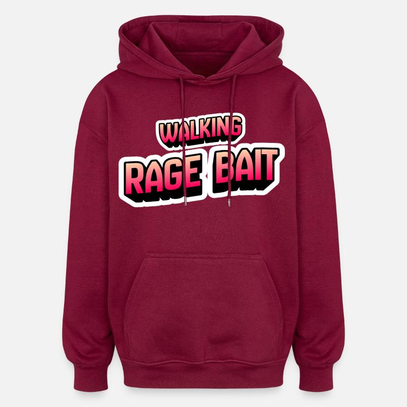 Appât de rage ambulant - Sweat à capuche oversize unisexe - bordeaux