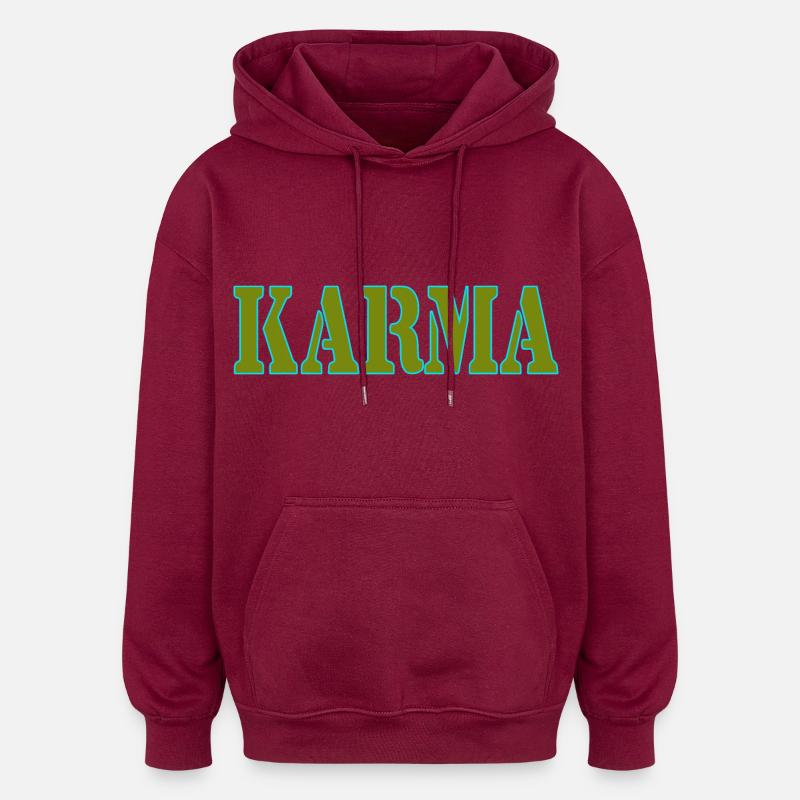 KARMA - Sweat à capuche oversize unisexe - bordeaux