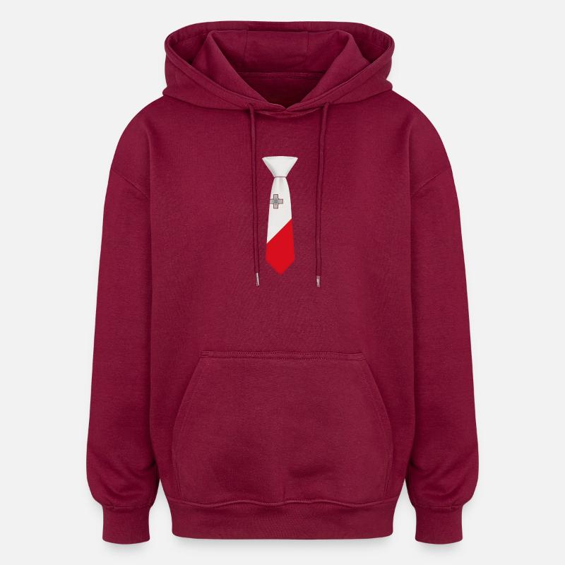 Norway Tie – Flaggendesign - Oversized Unisex Hoodie - Burgunderrot