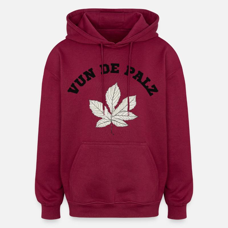 Vun de palz - Sweat à capuche oversize unisexe - bordeaux