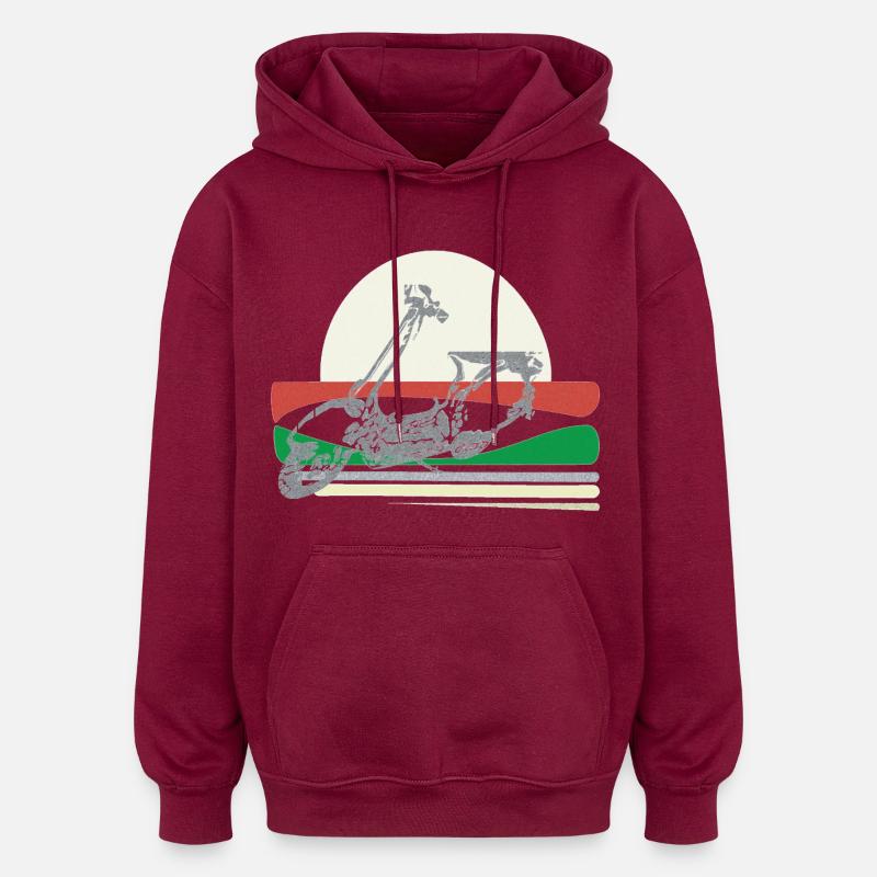 Roller Scooter Sommer - Oversized Unisex Hoodie - Burgunderrot