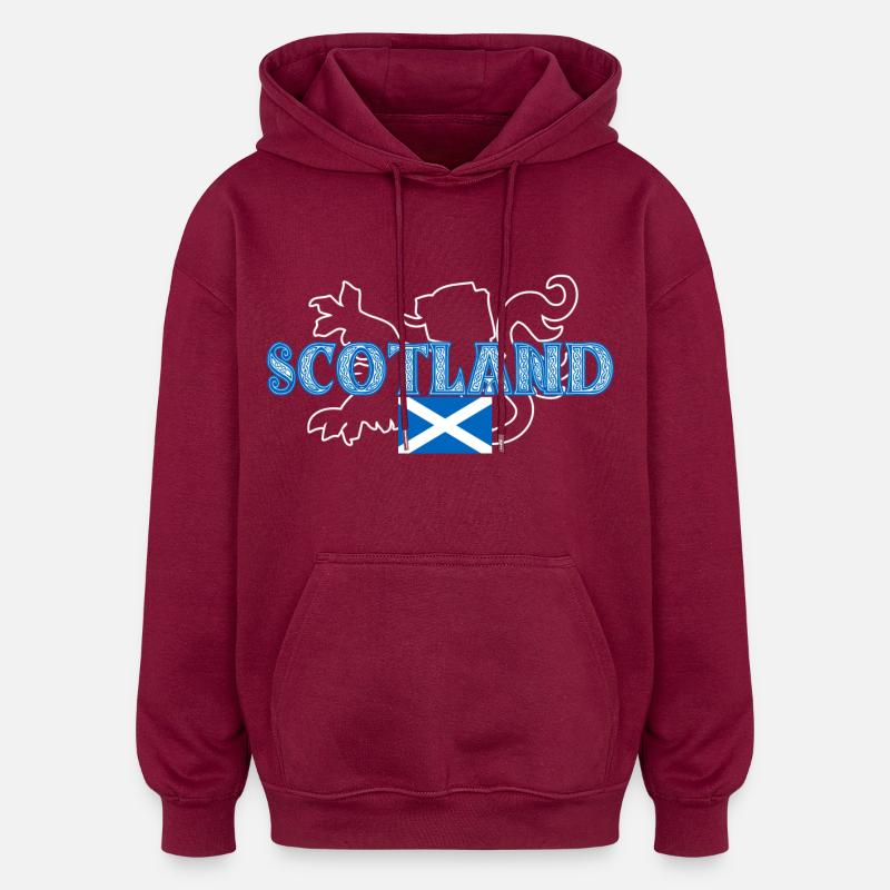 Écosse - Sweat à capuche oversize unisexe - bordeaux