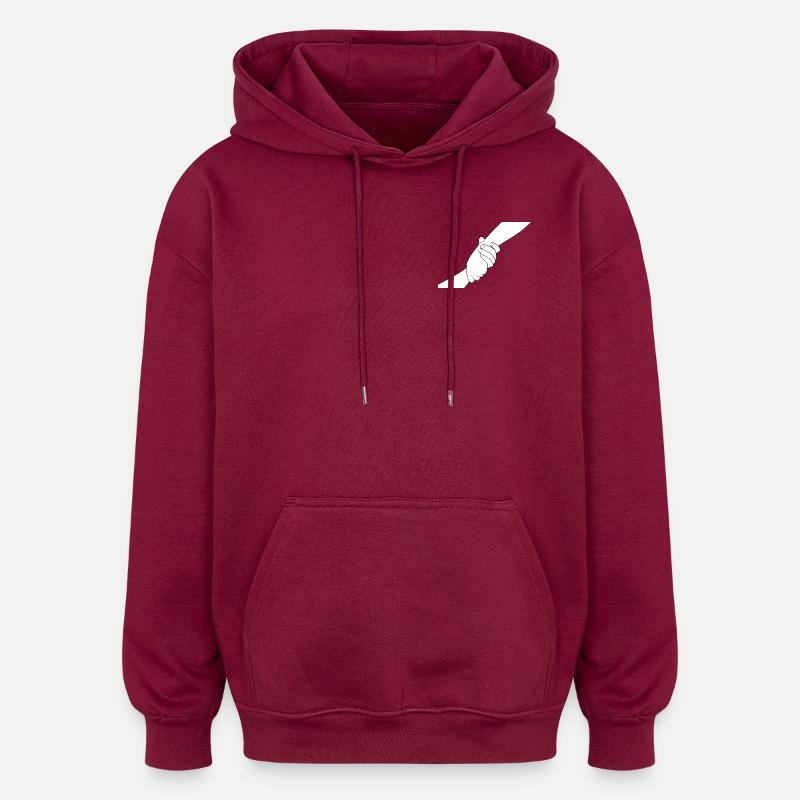 Les Mains de la Connexion - Sweat à capuche oversize unisexe - bordeaux