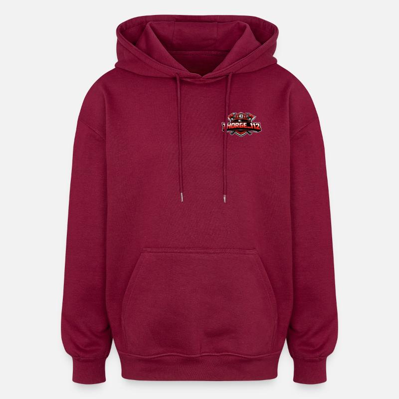 thorge_112 logo - Sweat à capuche oversize unisexe - bordeaux