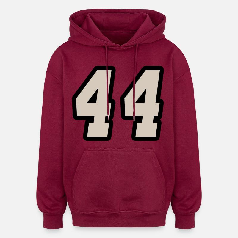 Nummer vierundvierzig 44 - Oversized Unisex Hoodie - Burgunderrot